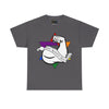 NerdyKeppie "100% Kosher Beef" Cotton Rainbow Gay Pride Tee Shirt. A unisex cotton tee shirt with a "100% Kosher Beef" design on it in rainbow pride colors. This gay pride tee shirt has a classic fit.