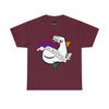 NerdyKeppie "100% Kosher Beef" Cotton Rainbow Gay Pride Tee Shirt. A unisex cotton tee shirt with a "100% Kosher Beef" design on it in rainbow pride colors. This gay pride tee shirt has a classic fit.