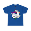 NerdyKeppie "100% Kosher Beef" Cotton Rainbow Gay Pride Tee Shirt. A unisex cotton tee shirt with a "100% Kosher Beef" design on it in rainbow pride colors. This gay pride tee shirt has a classic fit.