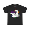 NerdyKeppie "100% Kosher Beef" Cotton Rainbow Gay Pride Tee Shirt. A unisex cotton tee shirt with a "100% Kosher Beef" design on it in rainbow pride colors. This gay pride tee shirt has a classic fit.