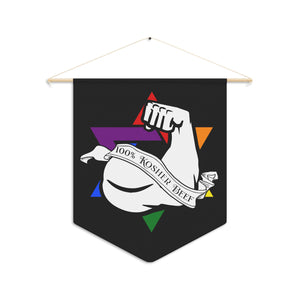 NerdyKeppie "100% Kosher Beef" Rainbow Gay Pride Pennant. 