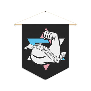 NerdyKeppie "100% Kosher Beef" Trans Pride Pennant. 