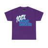 NerdyKeppie "100% That Butch" Cotton Butch Pride Tee Shirt. A unisex cotton tee shirt with a "100% That Butch" design on it in blue and white. This butch pride tee shirt has a classic fit.