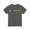 NerdyKeppie "Accomplice" Cotton Progress Pride Tee Shirt. A unisex cotton tee shirt with an "Accomplice" design on it in rainbow pride colors. This gay pride tee shirt has a classic fit.