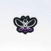 NerdyKeppie's Ace BONEYARD Bee Embroidered Pride Patch are shaped like their namesake and stitched on black duck cloth!