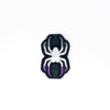 NerdyKeppie's Ace BONEYARD Spider Embroidered Pride Patch are shaped like their namesake and stitched on black duck cloth!