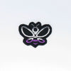 NerdyKeppie's Ace Bee Embroidered Pride Patch are shaped like their namesake and stitched on black duck cloth!
