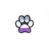 NerdyKeppie's Ace Dog Paw Embroidered Pride Patch are shaped like their namesake and stitched on black duck cloth!