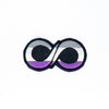 NerdyKeppie's Ace Neurodiverse Infinity Symbol Embroidered Pride Patch are stitched on black duck cloth and backed by sturdy vinyl fuse.