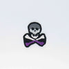 NerdyKeppie's Ace Skull And Crossbones Embroidered Pride Patch are stitched on black duck cloth and backed by sturdy vinyl fuse.