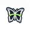 NerdyKeppie's Agender Butterfly Embroidered Pride Patch are shaped like their namesake and stitched on black duck cloth!