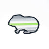 NerdyKeppie's Agender Guinea Pig Embroidered Pride Patch are shaped like their namesake and stitched on black duck cloth!