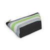 NerdyKeppie Agender Pride Flag Zipper Pouch with T-Bottom. A zippered accessory/makeup bag featuring a t-bottom and an agender pride flag pattern. This agender pride zipper pouch comes in two sizes.