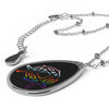 Anarchist Star of David Oval Progress Pride Necklace