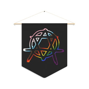 NerdyKeppie Anarchist Star of David Progress Pride Pennant. 