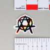 NerdyKeppie Anarchist Star of David Progress Pride Sticker. A NerdyKeppie matte sticker reading TEXT. This gay pride sticker ships from Portland, Oregon.