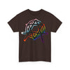 NerdyKeppie Anarchist Star of David Progress Pride Tee Shirt (UK Print Provider). A unisex cotton tee shirt with an anarchist Star of David design on it in Progress pride colors. This Progress pride tee shirt has a classic fit.
