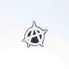 NerdyKeppie's Anarchy Symbol Embroidered Patch are stitched on black duck cloth and backed by sturdy vinyl fuse.
