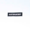 NerdyKeppie's "Antifascist" Embroidered Patch are stitched on sturdy rectangular duck cloth and backed with vinyl fuse.