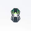 NerdyKeppie's Aro BONEYARD Spider Embroidered Pride Patch are shaped like their namesake and stitched on black duck cloth!