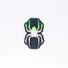 NerdyKeppie's Aro Spider Embroidered Pride Patch are shaped like their namesake and stitched on black duck cloth!