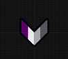 NerdyKeppie's Asexual Stackable Pride Chevron Embroidered Pride Patch are stitched on black duck cloth and backed by sturdy vinyl fuse.