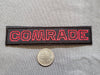NerdyKeppie's BONEYARD "Comrade" Embroidered Patch are stitched on sturdy rectangular duck cloth and backed with vinyl fuse.