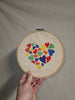 NerdyKeppie BONEYARD Embroidered Heart of Hearts Wall Art — BI PRIDE ONLY. 