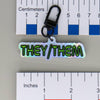 NerdyKeppie-BONEYARD Space Font Pronoun Keychain-He/Him