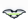 NerdyKeppie's Bat Embroidered Pride Patch are shaped like their namesake and stitched on black duck cloth!