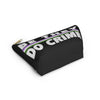 NerdyKeppie "Be They, Do Crime" Genderqueer Pride Zipper Pouch with T-Bottom. A zippered accessory/makeup bag featuring a t-bottom and a "Be They, Do Crime" pattern in genderqueer pride colors. This genderqueer pride zipper pouch is fully lined and comes in two sizes.