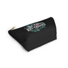 NerdyKeppie "Be They Do Crimes" Floral Trans Pride Zipper Pouch with T-Bottom. A zippered accessory/makeup bag featuring a t-bottom and a "Be They Do Crimes" pattern. This trans pride zipper pouch is fully lined and comes in two sizes.