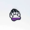 NerdyKeppie's Bear Paw Embroidered Pride Patch are shaped like their namesake and stitched on black duck cloth!