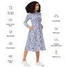 A person wearing a NerdyKeppie Bees Bees Bees Early Spring Long Sleeve Midi Dress With Pockets. 
