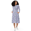 A person wearing a NerdyKeppie Bees Bees Bees Early Spring Long Sleeve Midi Dress With Pockets. 