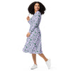 A person wearing a NerdyKeppie Bees Bees Bees Early Spring Long Sleeve Midi Dress With Pockets. 