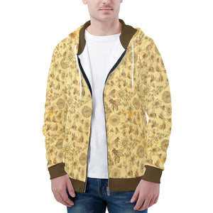 NerdyKeppie Bees Bees Bees Lightweight Late Summer Zip Up Hoodie. 