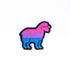 NerdyKeppie's Bi BONEYARD Sheep Embroidered Pride Patch are shaped like their namesake and stitched on black duck cloth!