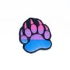 NerdyKeppie's Bi Bear Paw Embroidered Pride Patch are shaped like their namesake and stitched on black duck cloth!