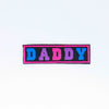 NerdyKeppie's Bi "Daddy" Embroidered Pride Patch are stitched on sturdy rectangular duck cloth and backed with vinyl fuse.