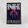 NerdyKeppie Faith & Pride Cross Enamel Pins. A Lotus pride enamel pin for our Faith & Pride project, available in twelve pride flags! This pin is 1.25 inches across and ships from Portland, Oregon USA.
