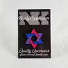 NerdyKeppie Faith & Pride Star of David Enamel Pins. A Star of David pride enamel pin for our Faith & Pride project, available in twelve pride flags! This pin is 1.25 inches across and ships from Portland, Oregon USA.