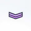 NerdyKeppie's Black Queer Chevron Embroidered Pride Patch are stitched on black duck cloth and backed by sturdy vinyl fuse.