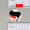 NerdyKeppie-Antifascist Flags Sticker-Black and Red