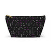 NerdyKeppie Braille Ace Pride Zipper Pouch with T-Bottom. A zippered accessory/makeup bag featuring a t-bottom and a Braille pattern in asexual pride colors. This ace pride zipper pouch is fully lined and comes in two sizes.
