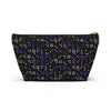 NerdyKeppie Braille Genderfluid Pride Zipper Pouch with T-Bottom. A zippered accessory/makeup bag featuring a t-bottom and a Braille pattern in genderfluid pride colors. This pride zipper pouch is fully lined and comes in two sizes.
