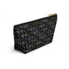 NerdyKeppie Braille Genderqueer Pride Zipper Pouch with T-Bottom. A zippered accessory/makeup bag featuring a t-bottom and a Braille pattern in genderqueer pride colors. This pride zipper pouch is fully lined and comes in two sizes.