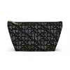 NerdyKeppie Braille Genderqueer Pride Zipper Pouch with T-Bottom. A zippered accessory/makeup bag featuring a t-bottom and a Braille pattern in genderqueer pride colors. This pride zipper pouch is fully lined and comes in two sizes.