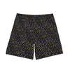 NerdyKeppie Braille Non-Binary Pride Swim Trunks With Pockets. A pair of swim trunks featuring a Braille design in non-binary pride colors. These non-binary pride swim trunks are machine washable.