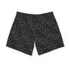 NerdyKeppie Braille Non-Binary Pride Swim Trunks With Pockets. A pair of swim trunks featuring a Braille design in non-binary pride colors. These non-binary pride swim trunks are machine washable.
